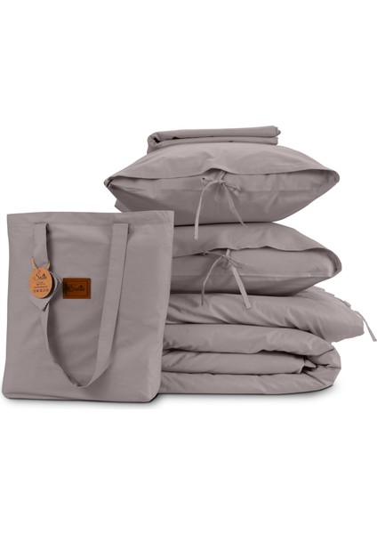 %100 Pamuk 62 Tel (155 Tc) 100X200+37 cm Lastikli Çarşaflı Tek Kişilik Nevresim Takımı