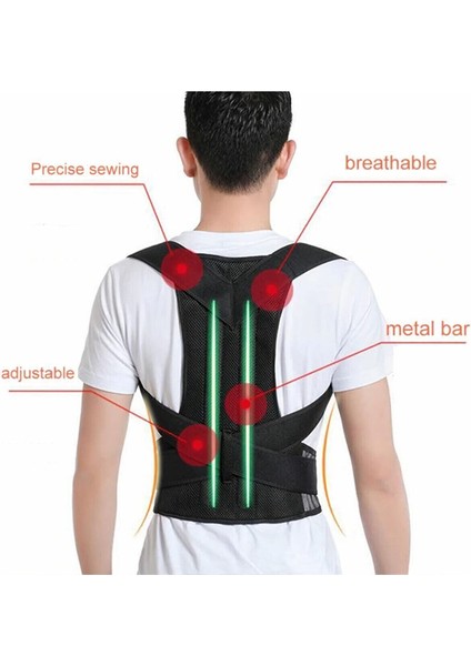 Kadın Erkek Çift Balenli Omuz Bel Sırt Kemeri Bel Omuz Duruş Bozukluğu Önleyici Ayarlanabilir Balenli Dik Duruş Korsesi