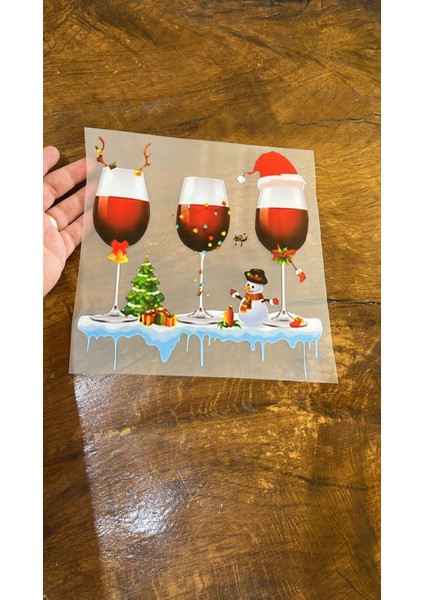 20X20 cm Ütü Ile Yapışan Nool Kardan Adam Tişört Transfer Baskı Arma
