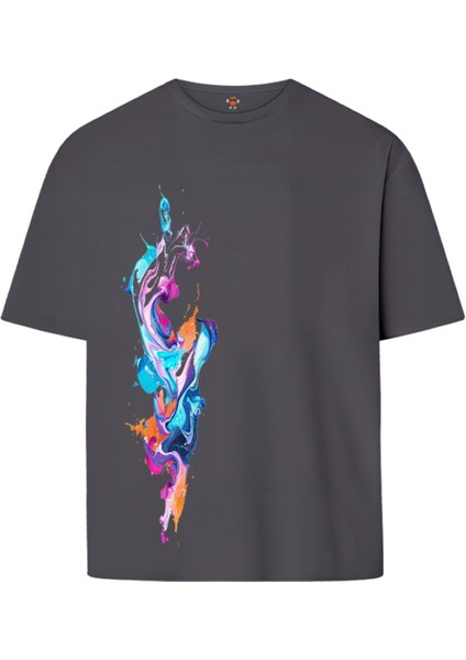 Colorfulart Oversize Çift Iplik Dokumalı  Pamuk Premium T-Shirt