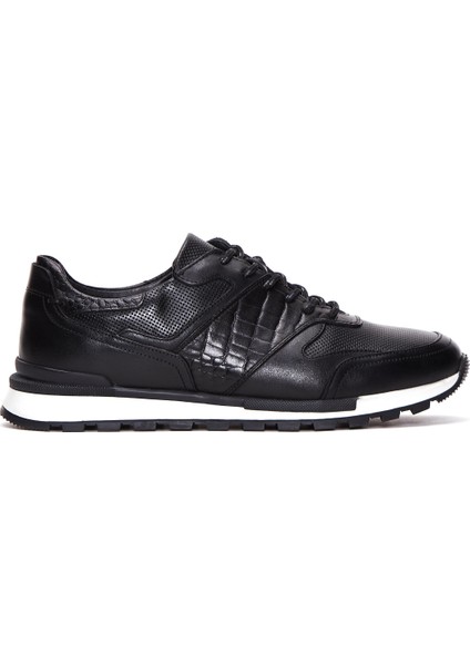 Erkek Siyah Bağcıklı Casual Sneaker 24WFD610114