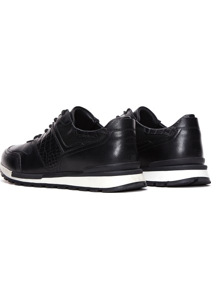 Erkek Siyah Bağcıklı Casual Sneaker 24WFD610114