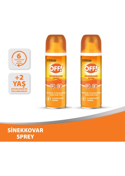 ! Sinekkovar Sprey 6 Saate Kadar Etki 100 ml X2 Set