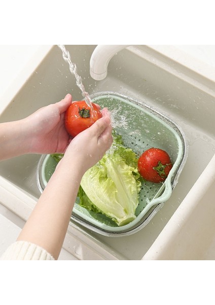Drenaj Sepeti Sekiz Parçalı Set Çok Fonksiyonlu Mutfak Plastik Çift Katmanlı Ev Sebze Sepeti (Yurt Dışından)