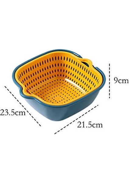 Drenaj Sepeti Çok Fonksiyonlu Plastik Mutfak Sebze Sepeti Çift Katmanlı Meyve Sepeti (Yurt Dışından)