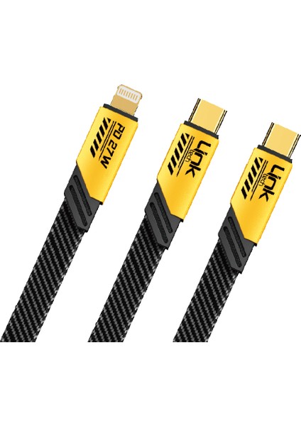 K475 Mecha Style 2in1 Type-C+Lightning 65W+20W Şarj Kablosu