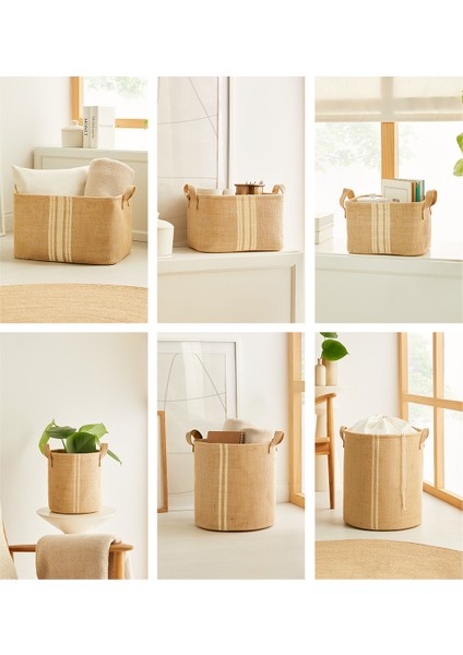 6'Lı Çizgili Jüt Sepet Set fiyatları