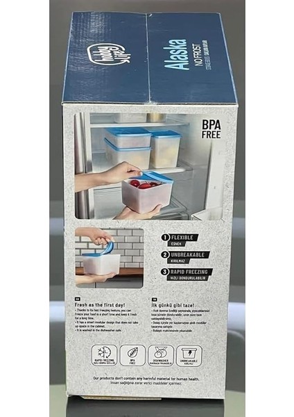 Alaska Derin Dondurucu Saklama Kabı 6'lı Set 9.5 Litre - Bpa