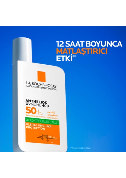 Anthelios Oil Control Fluid Spf50+ Renkli Güneş Koruyucu 50 Ml- Tüm Cilt Tipleri İçin Yüz Kremi