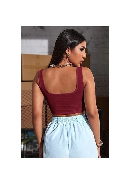 Askılı Kadın Crop Top Büstiyer, Kare Yaka Crop Top Büstiyer, Kalın Askılı Crop fiyatları