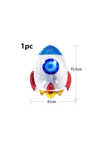 Astronot Roket Uzay Gemisi Ufo Temalı Gümüş Rakamlı Balon Seti fırsatları