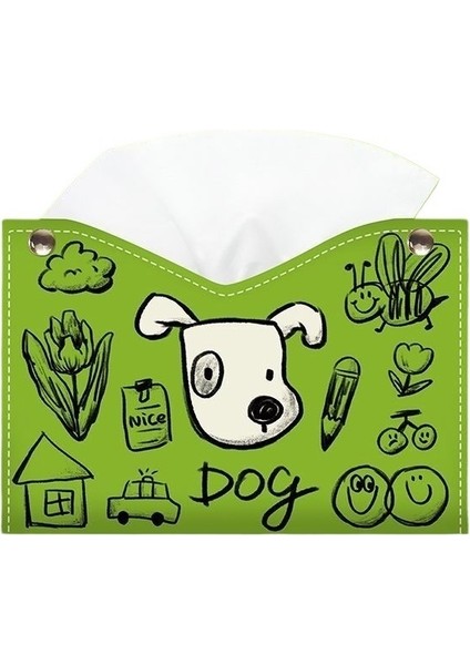 Yağlıboya Köpek Doku Kutusu Ev Oturma Odası Doku Kutusu Doku Kutusu Peçete Tuvalet Su Geçirmez (Yurt Dışından)