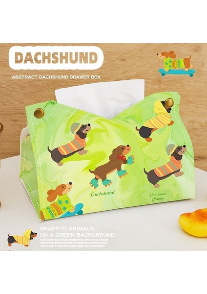 Yağlıboya Köpek Doku Kutusu Ev Oturma Odası Doku Kutusu Doku Kutusu Peçete Tuvalet Su Geçirmez (Yurt Dışından)