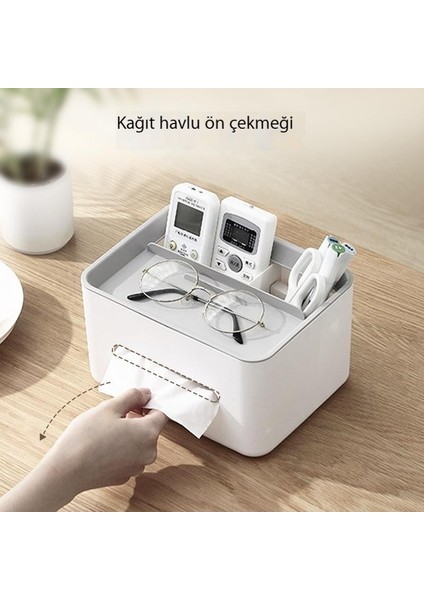 Çok Fonksiyonlu Doku Kutusu Oturma Odası Saklama Kutusu Yaratıcı Kutu Mendil Kutusu High-End Iskandinav Tarzı Ev Ofis Doku Kutusu (Yurt Dışından)