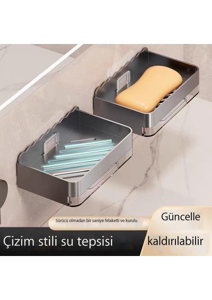 Sabun Kutusu Duvara Monte Drenaj Rafı Ev Yaratıcı Yumruksuz Banyo Depolama Tuvalet Vantuz Sabun Kutusu (Yurt Dışından)