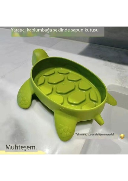 Kaplumbağa Sabun Kutusu Ev Basit Lavabo Karikatür Kaplumbağa Sabun Kutusu Hiçbir Su Tahliye Banyo (Yurt Dışından)