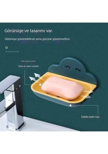 Sabun Kutusu Vantuz Duvara Monte Sabun Kutusu Rafı Sevimli Drenaj Banyo Yumruksuz Depolama Rafı Sabun Kutusu (Yurt Dışından) fırsatları