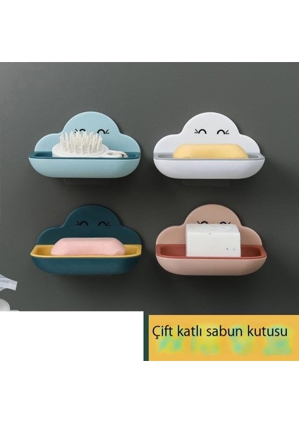 Sabun Kutusu Vantuz Duvara Monte Sabun Kutusu Rafı Sevimli Drenaj Banyo Yumruksuz Depolama Rafı Sabun Kutusu (Yurt Dışından) indirimleri