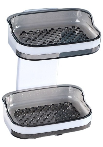 Delme Yok Çift Katmanlı Sabunluk Banyo Drenaj Vantuz Sabunluk (Yurt Dışından)