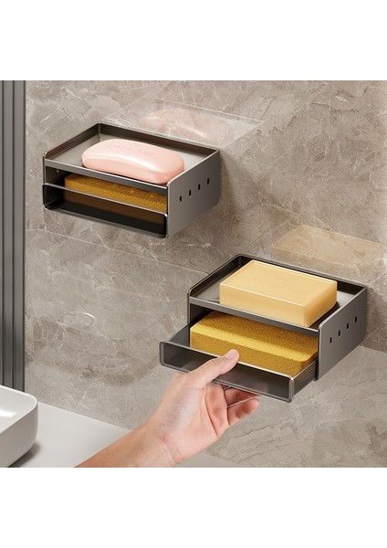 Banyo Yumruksuz Ev Sabunluğu Duvara Monte Uzay Alüminyum Banyo Rafı Sabun Drenaj Kutusu Duvara Monte (Yurt Dışından) fiyatları