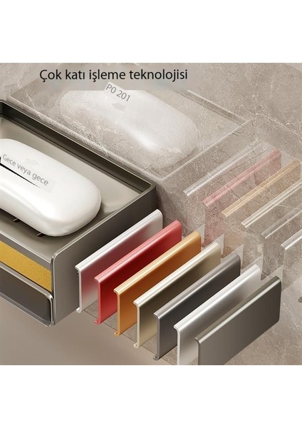 Banyo Yumruksuz Ev Sabunluğu Duvara Monte Uzay Alüminyum Banyo Rafı Sabun Drenaj Kutusu Duvara Monte (Yurt Dışından) indirimleri