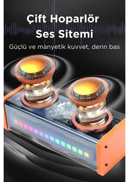 Kablosuz Bluetooth Hoparlör Rgb Işıklı Kablosuz Anfi Android Iphone Uyumlu