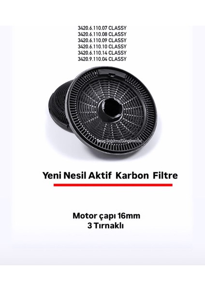 3420.6.110.07-3420.6.110.08-3420.6.110.09-3420.6.110.10-3420.6.110.14 Classy Davlumbaz Karbon Filtre fiyatları