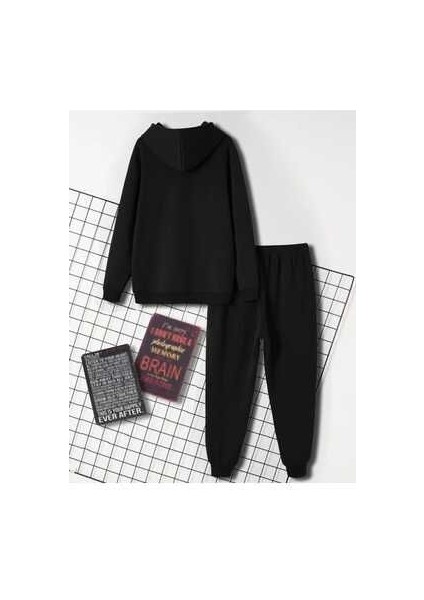 Brooklyn Mavi Jogger Beyaz Sweatshirt Alt Üst Eşofman Takımı Oversize Bisiklet Yaka fiyatları