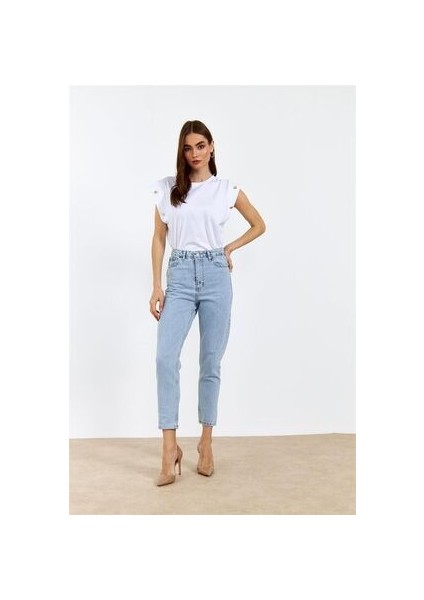 Leo 90'S Dora Mom Fit Kar Yıkama Kadın Kot Pantolon modelleri