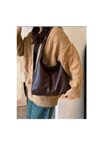 Kadın Kahve Omuz Çantası Kaliteli Işçilik ve Yumuşak Suni Deri fırsatları