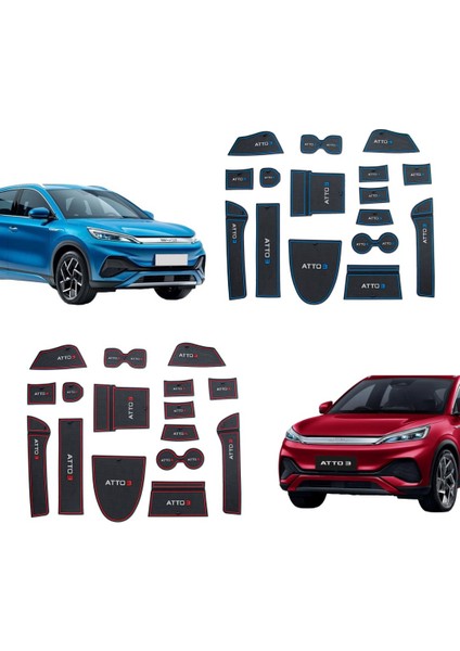 Byd Atto 3 Byd Atto 3 Kapı Tutamağı Torpido Bar Torpido Bardaklık Silikon Kaymaz Koruma Petleri, 14 Adet Set Olarak, Kırmızı ve Mavi Renk Seçeneği Ile fiyatları