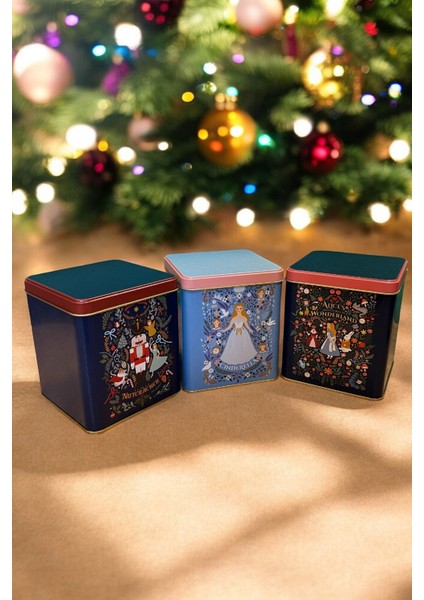 Tales Desenli 12X12X13 cm Metal Dekoratif Kutu indirimleri