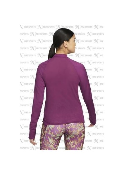Dri-Fit Air Midlayerlong-Sleeve Standart Fit Mor Kadın Antreman Üstü