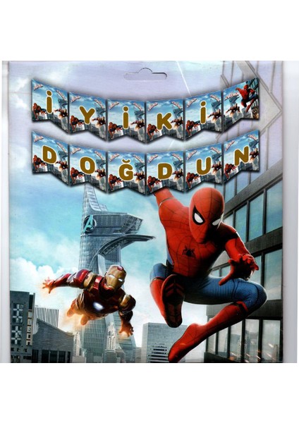 Spiderman (Örümcek Adam) Temalı Iyiki Doğdun Banner