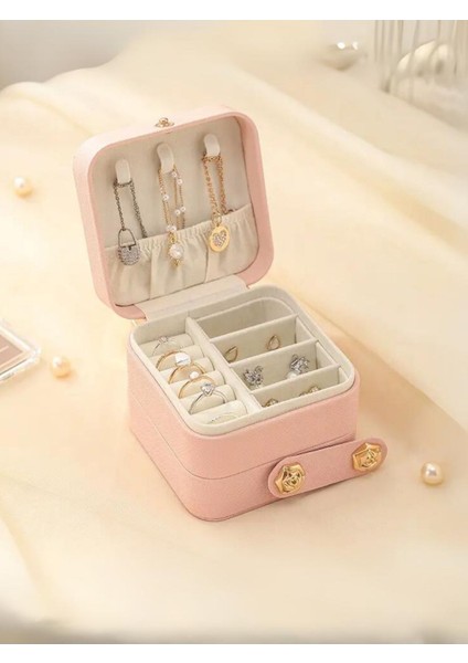 Takı Kutusu 2 Katlı Mücevher Düzenleyici Yüzük Küpe Kolye Seyahat Organizeri fırsatları