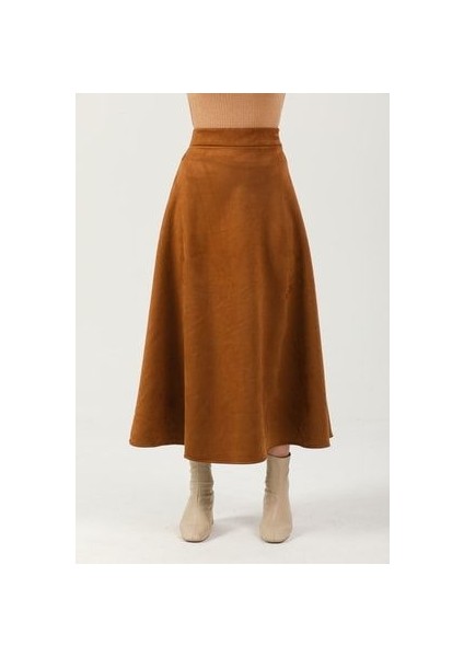 Kadın Taba Yüksek Bel Süet Mevlana Etek fırsatları