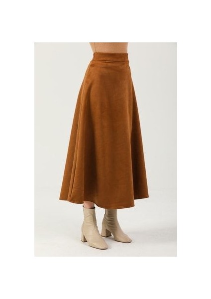 Kadın Taba Yüksek Bel Süet Mevlana Etek indirimleri