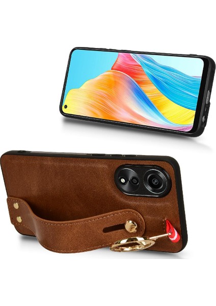 Oppo A78 4g Kolaylık Bilek Kayışı Premium Pu Deri Için Flip Case (Yurt Dışından) fırsatları