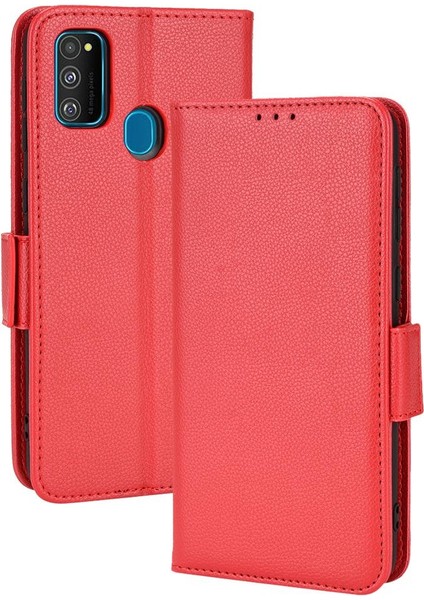 Samsung Galaxy M30S Cüzdan Pu Deri Yan Toka Kart Yuvaları Için Kılıf (Yurt Dışından)