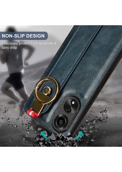 Oppo A78 4g Kolaylık Bilek Kayışı Premium Pu Deri Için Flip Case (Yurt Dışından) indirimleri