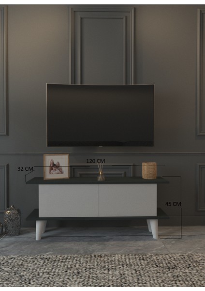 Petra Tv Ünitesi 120 cm Antrasit-Beyaz indirimleri