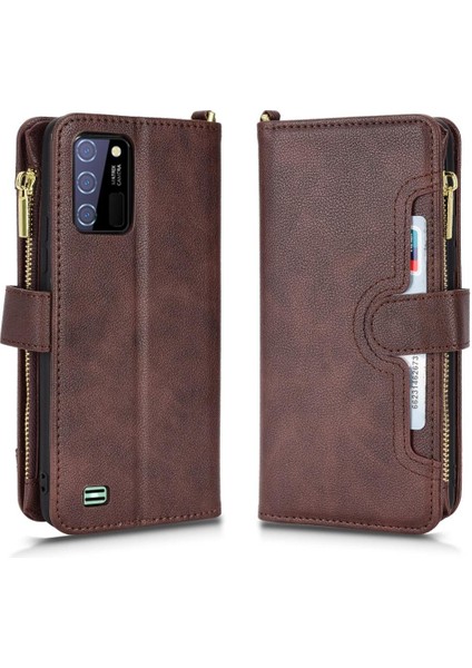 Oukitel C25 Için Kılıf Deri Kapak Kart Tutucu Manyetik Pu Deri Flip (Yurt Dışından)