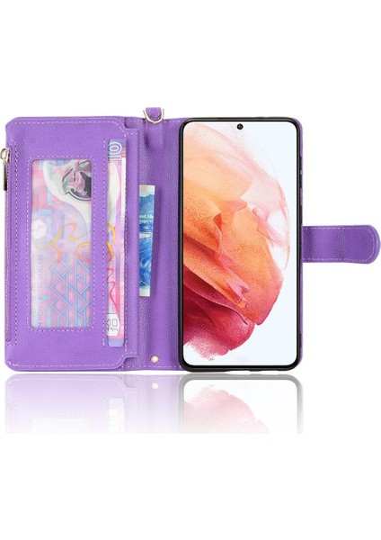 Samsung Galaxy S22 Artı 5g Deri Kapak Fermuar Cüzdan Manyetik (Yurt Dışından)