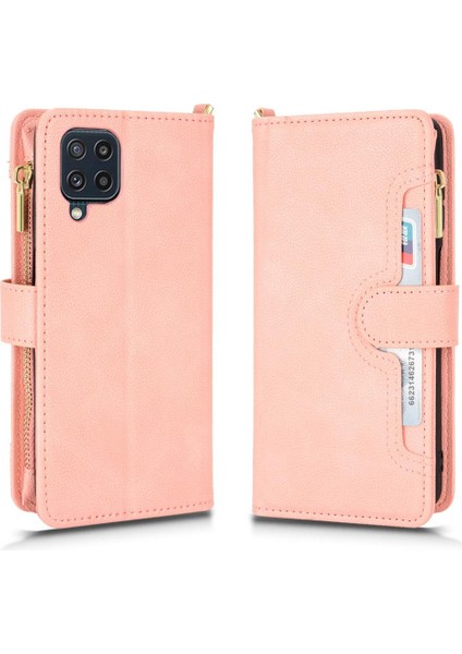Samsung Galaxy M32 4g Için Kılıf Deri Kapak Fermuar Cüzdan Manyetik Pu (Yurt Dışından)
