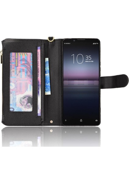 Sony Xperia 1 Xperia Için Kılıf Deri Kapak Manyetik Pu Deri Flip Fermuar (Yurt Dışından) fırsatları
