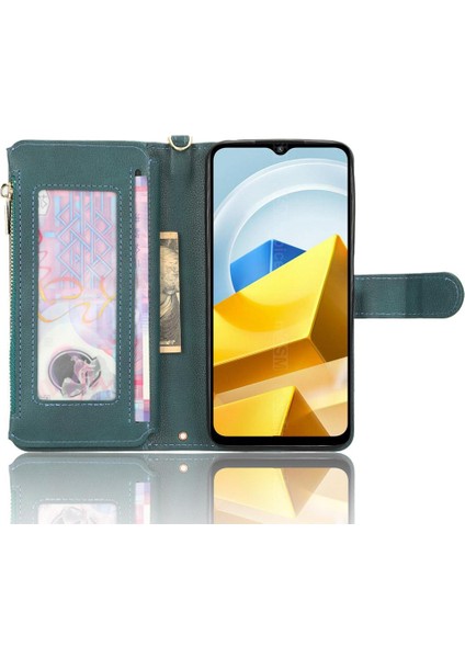 Xiaomi Poco M5 Kart Tutucu Deri Kapak Manyetik Pu Deri Flip Case (Yurt Dışından) fırsatları