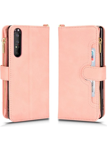 Sony Xperia 1 Xperia Için Kılıf Deri Kapak Manyetik Pu Deri Flip Fermuar (Yurt Dışından)