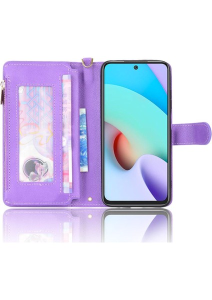 Xiaomi Redmi Için Kılıf 10 Manyetik Pu Deri Çevir Deri Kapak Kartı (Yurt Dışından)