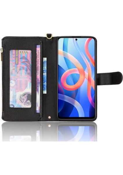 Xiaomi Poco M4 Pro Deri Kapak Manyetik Pu Deri Flip Kart (Yurt Dışından)