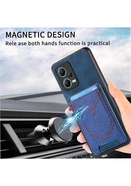 Xiaomi Redmi Için Not 12 5g Kot Cep Tasarım Manyetik Araç Montaj (Yurt Dışından)
